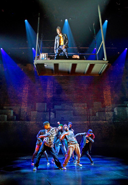 Saul Williams (top) in 'Holler If Ya Hear Me' (Photo credit: Joan Marcus)