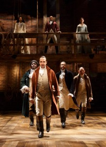 Miranda (center) in 'Hamilton' (Photo: Joan Marcus)