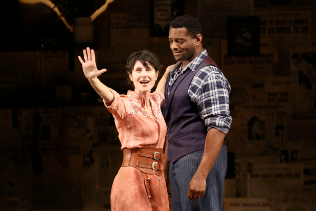 Beth Malone and David Aron Damane in 'Unsinkable Molly Brown' (Photo: Carol Rosegg)