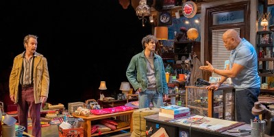 Sam Rockwell, Darren Criss and Laurence Fishburne in "American Buffalo" (Photo: Richard Termine)